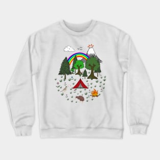 New Zealand Camping Scene with Kiwi Crewneck Sweatshirt